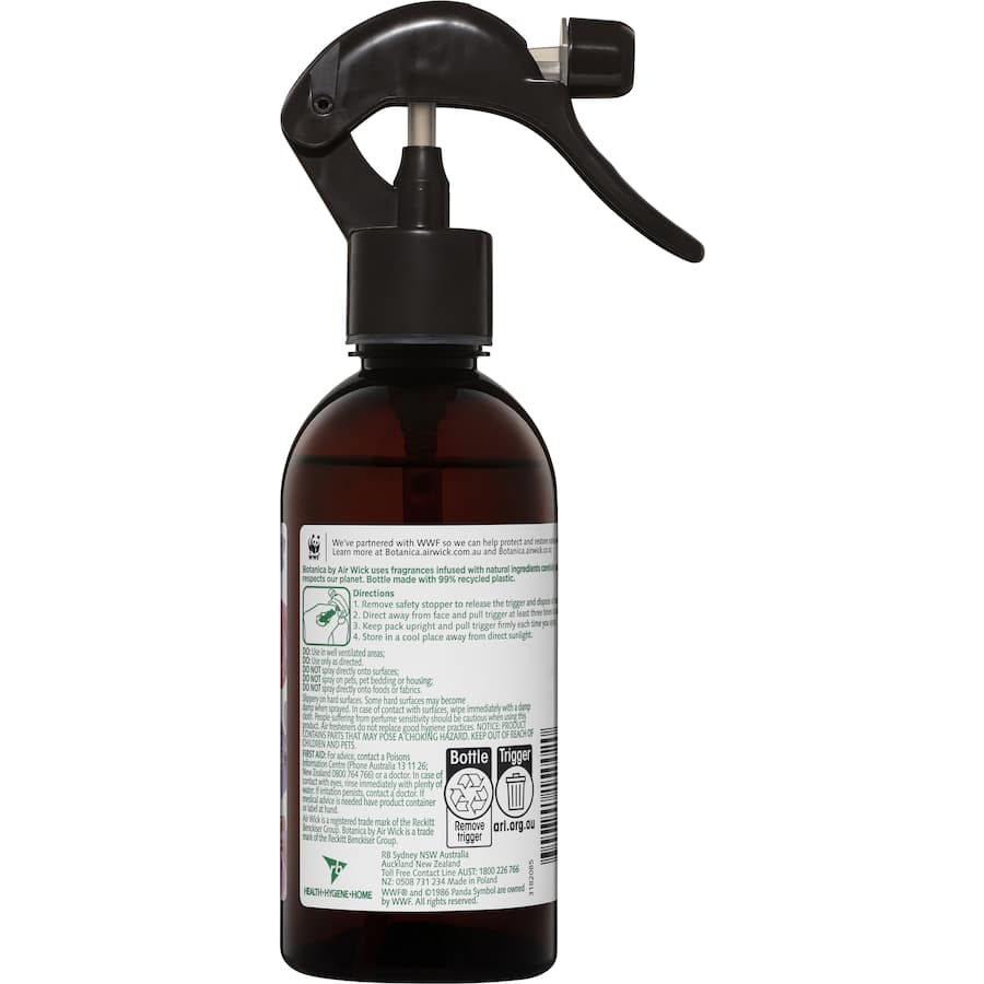 Air Wick Botanica Room Spray with Island Rose & African Geranium offers a refreshing, nature-inspired aroma for any space.
