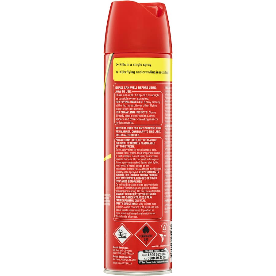 Mortein Fly Spray aerosol for rapid pest control, effective against flies, cockroaches, mosquitoes, and more.