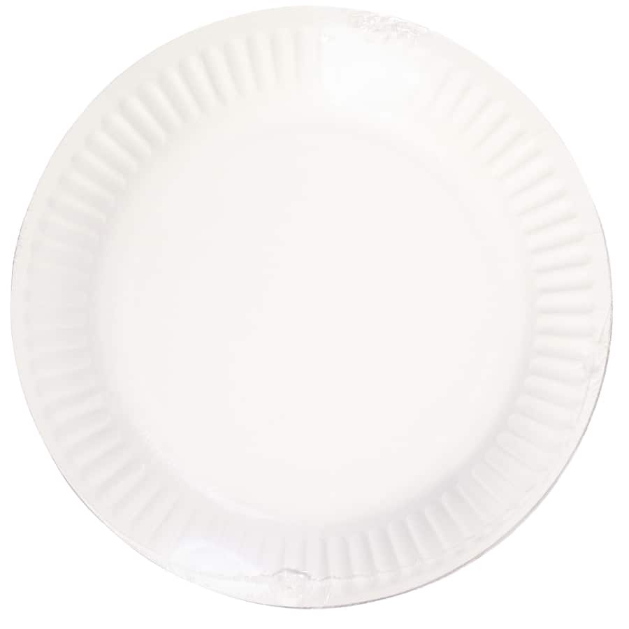 White 23cm paper plates, 20 pack, eco-friendly, sturdy design for events, parties, and picnics, made from FSC certified paper.
