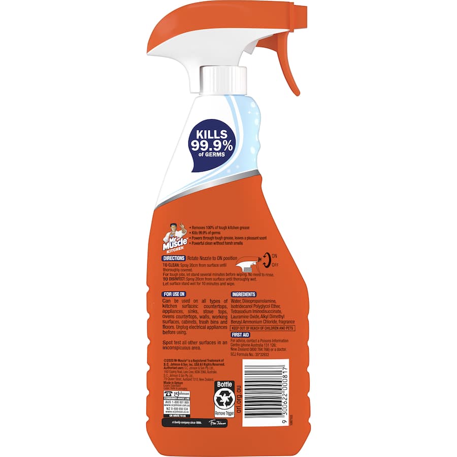 Mr Muscle Ionic Kitchen Spray Lemon Trigger 500mL