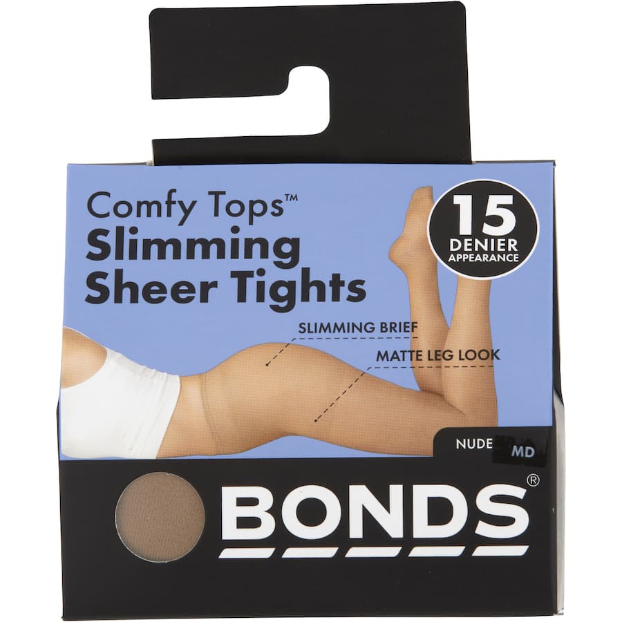 Bonds Comfy Tops Tights Small Slim Sheer Nude 1ea