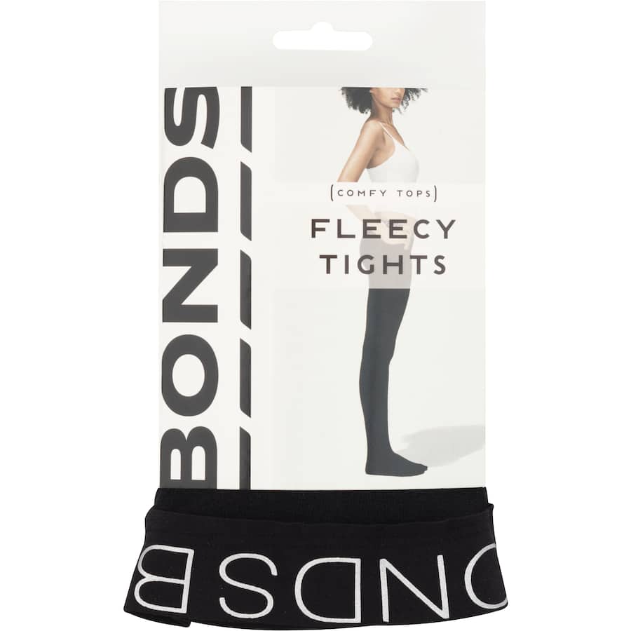 Bonds Comfy Tops Tights Tall - Xtall Fleecy Black 1pr