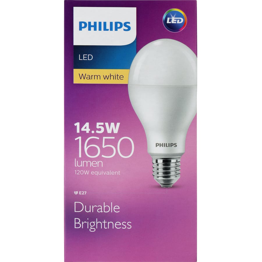 Philips Led Screw Light Bulb 14.5w 1650lm Warm White 1pack