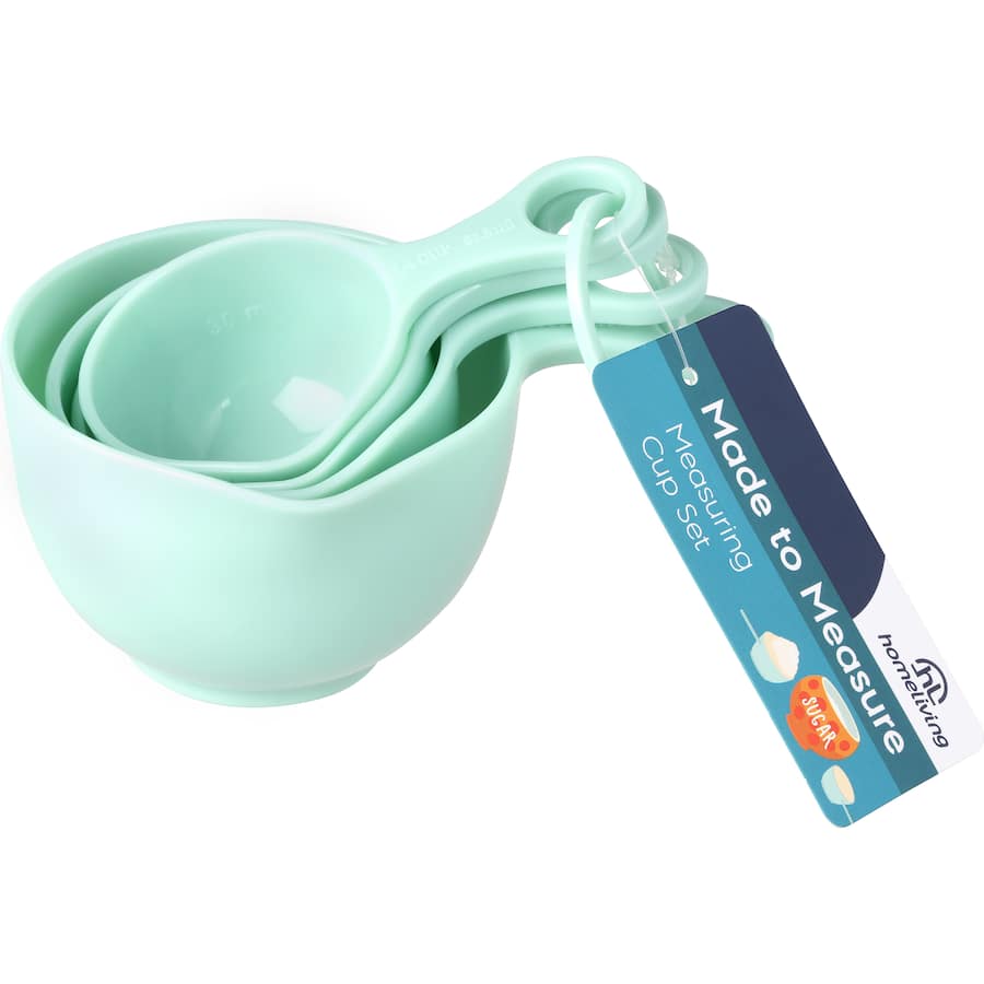 Homeliving Measuring Cups Set includes 1/4, 1/3, 1/2, and 1 Cup, featuring built-in pourer and clear measurement markings.