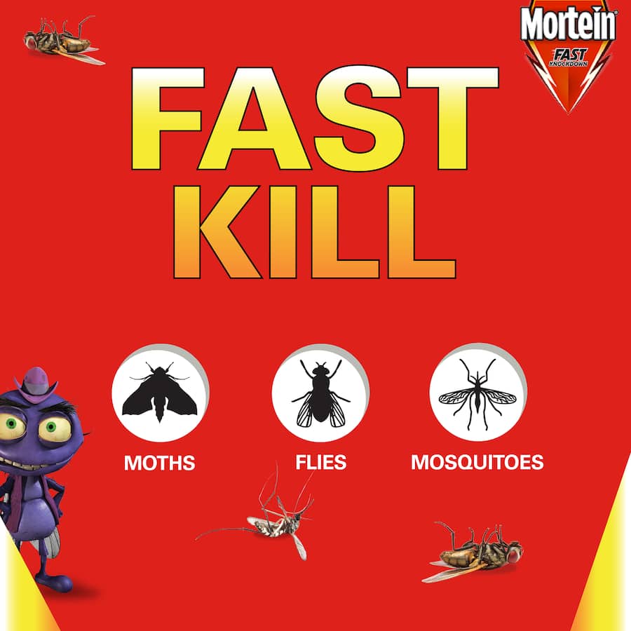 Mortein Fly Spray Odourless, an effective insect killer, targets flying pests with a natural, fast-acting formula.