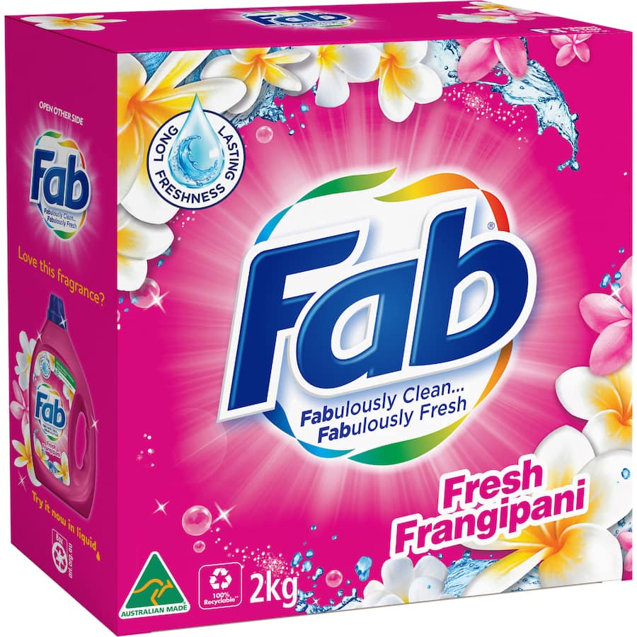 Fab Laundry Detergent Powder Fresh Frangipani 2kg