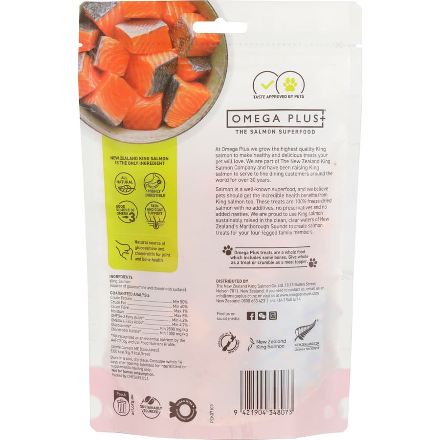 Omega Plus Pet Treats King Salmon Bites Pouch 100g