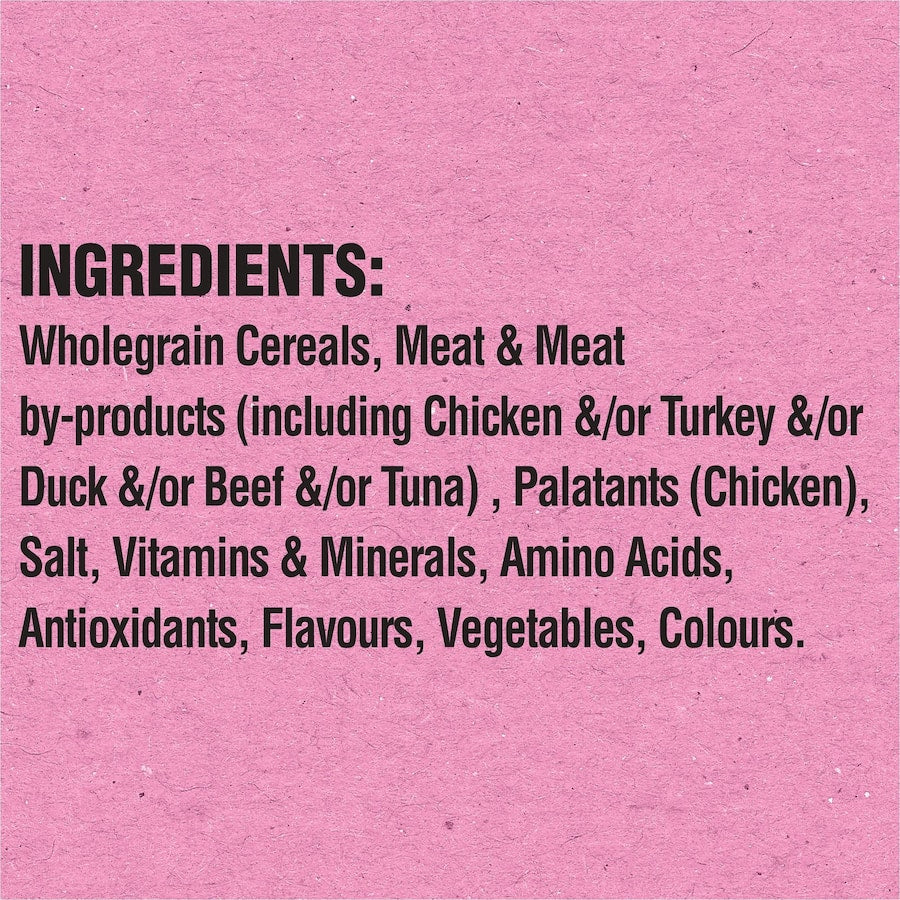 Whiskas Dry Cat Food with Sardine & Prawn, nutritious kibble promoting healthy skin, dental protection, and urinary health.
