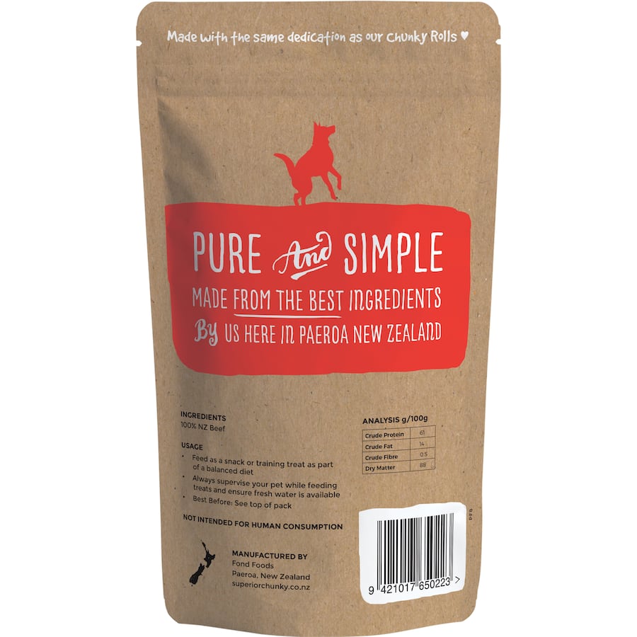 Superior Chunky Dog Treats Beef Chews Pouch 60g