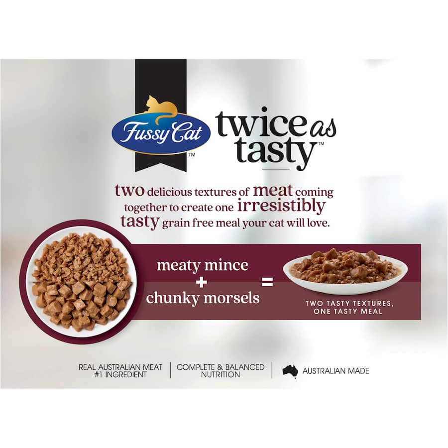 Fussy Cat Grain Free Wet Cat Food Mince & Morsels Tray 12x80g