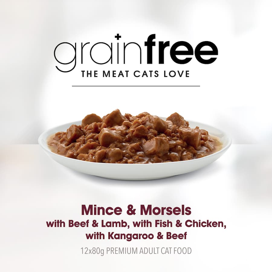 Fussy Cat Grain Free Wet Cat Food Mince & Morsels Tray 12x80g