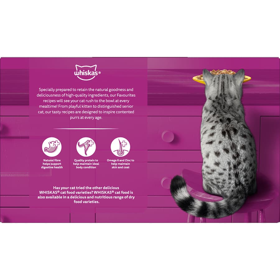Whiskas Wet Cat Food Chicken Favourites In Jelly Pouch 18x85g