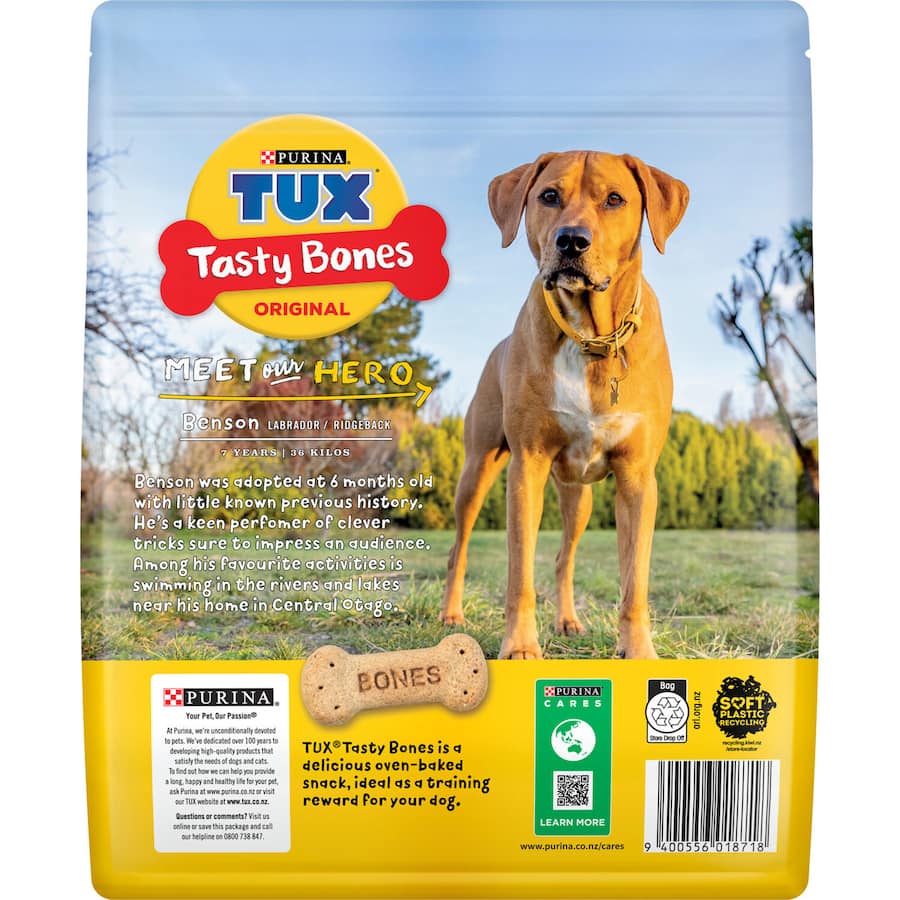 Tux Dog Treats Tasty Bones: nutritious, natural dog treats promoting health and dental hygiene for all breeds.