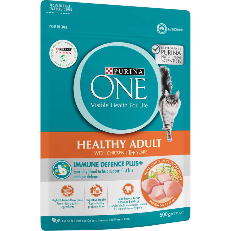 Premium chicken-flavored dry cat food packed with protein, vitamins, and minerals for optimal feline health and vitality.