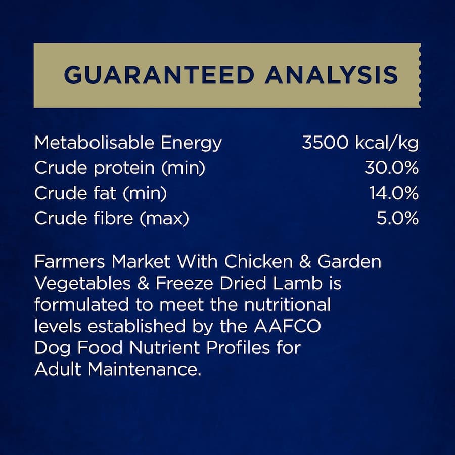 Farmers Market Dry Dog Food Chicken & Garden Vegetables Bag 2kg