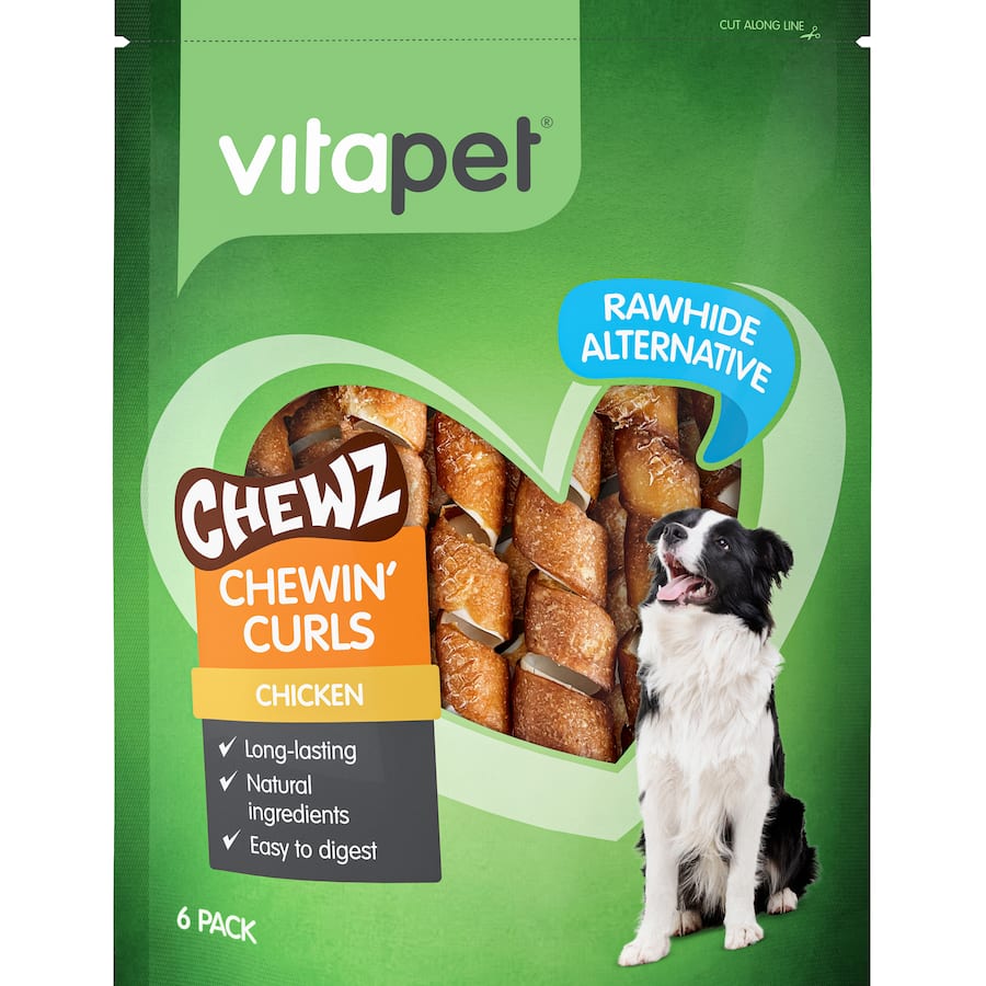 Vitapet Chewz Dog Treats Chewing Curls Pouch 6pack
