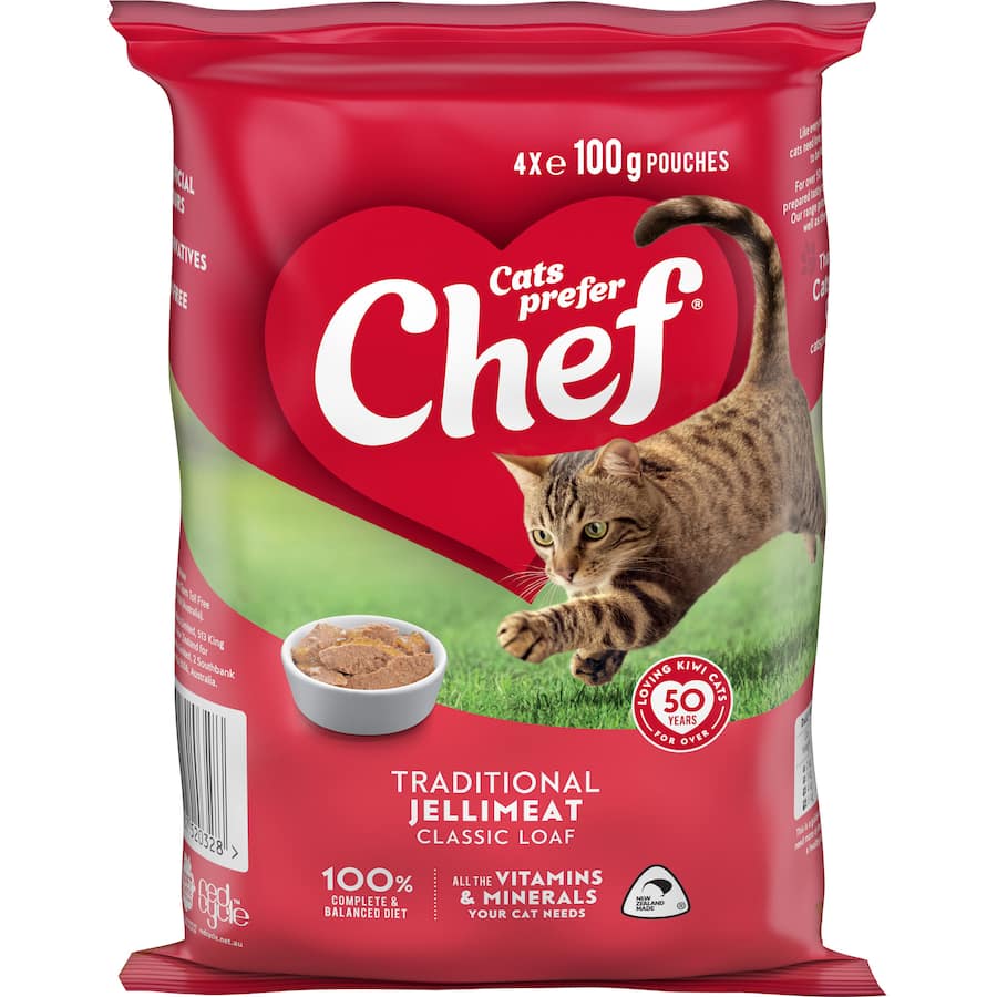 Chef Classic Wet Cat Food Jellymeat Bag 4x100g