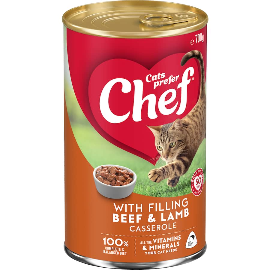 Chef Classic Wet Cat Food Beef & Lamb Casserole Tin 700g