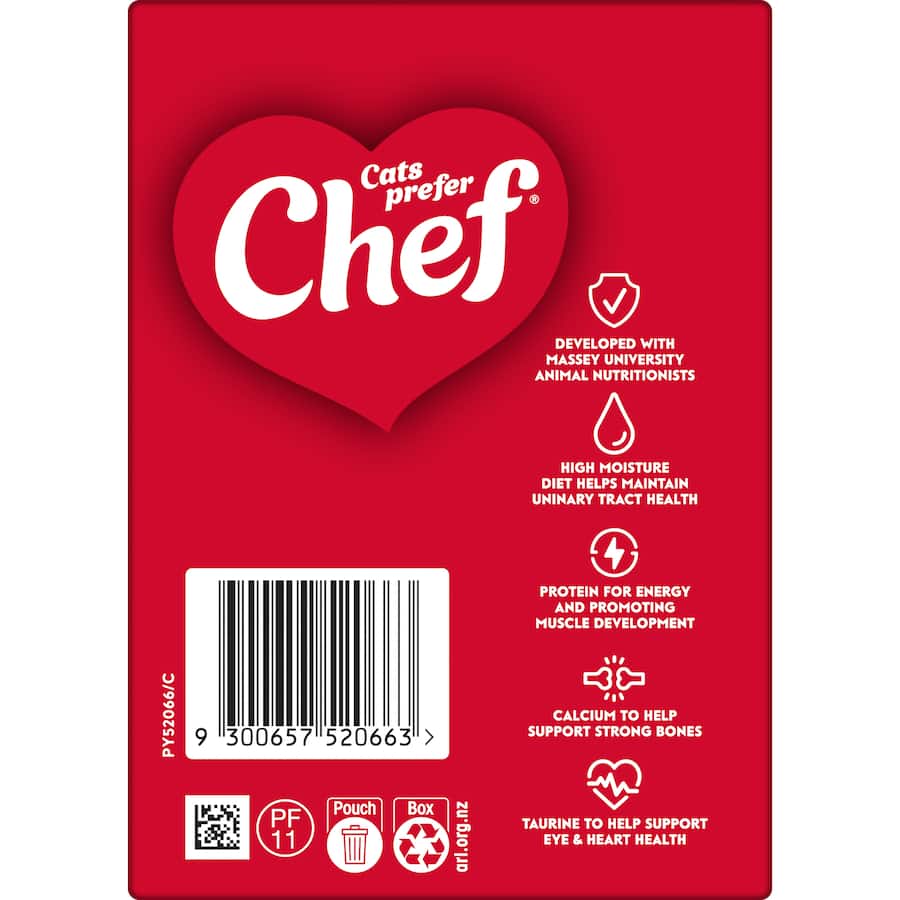 Chef Classic Wet Cat Food Loaf Mixed Selection featuring three meaty flavors: Chicken, Jellimeat, and Lamb for a nutritious meal.