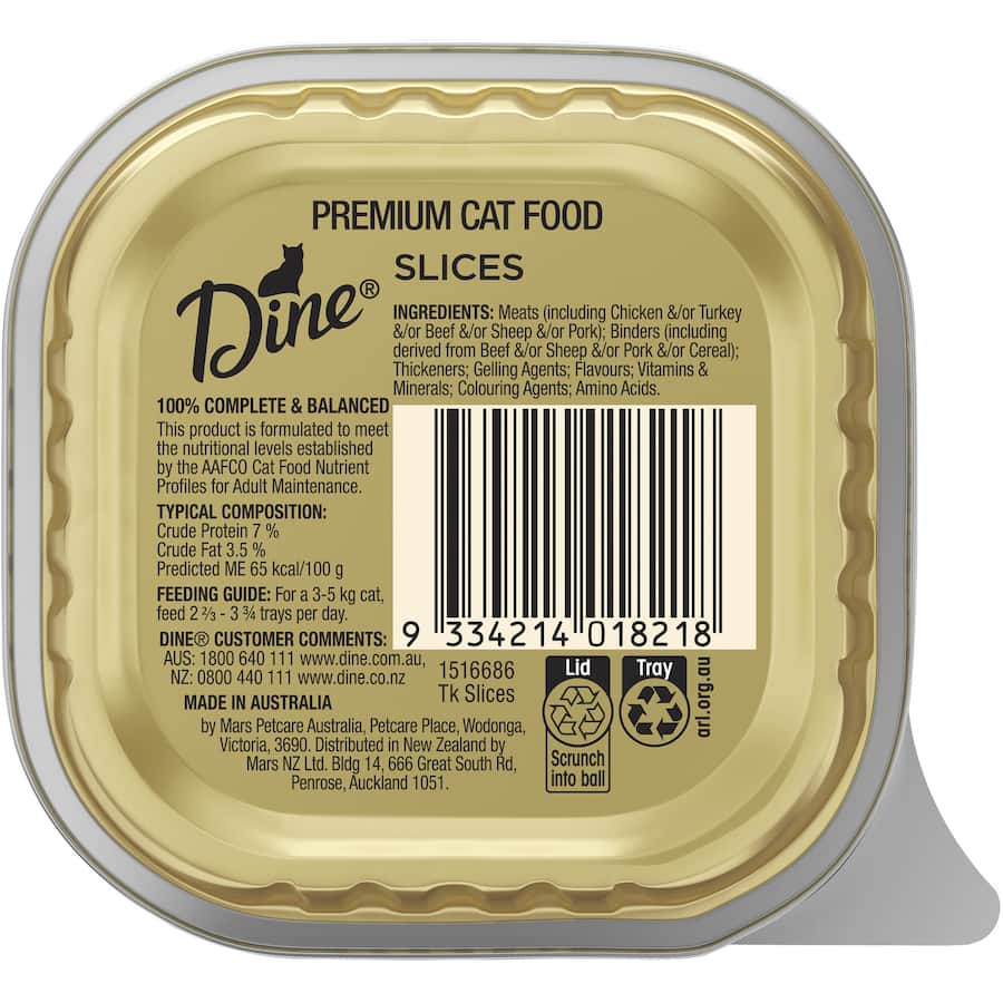 Dine Classic Collection cat food featuring tender turkey slices in rich gravy, perfect for pampering your feline friend.