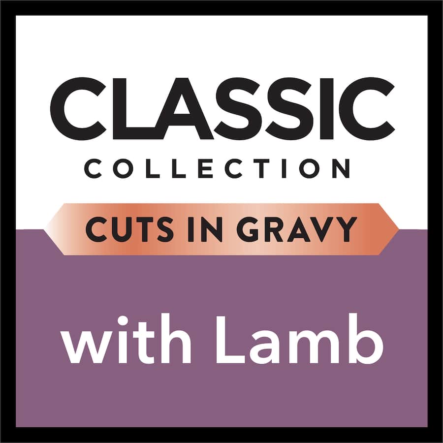 Gourmet wet cat food featuring tender lamb cuts in rich gravy, providing a luxurious dining experience for adult cats.