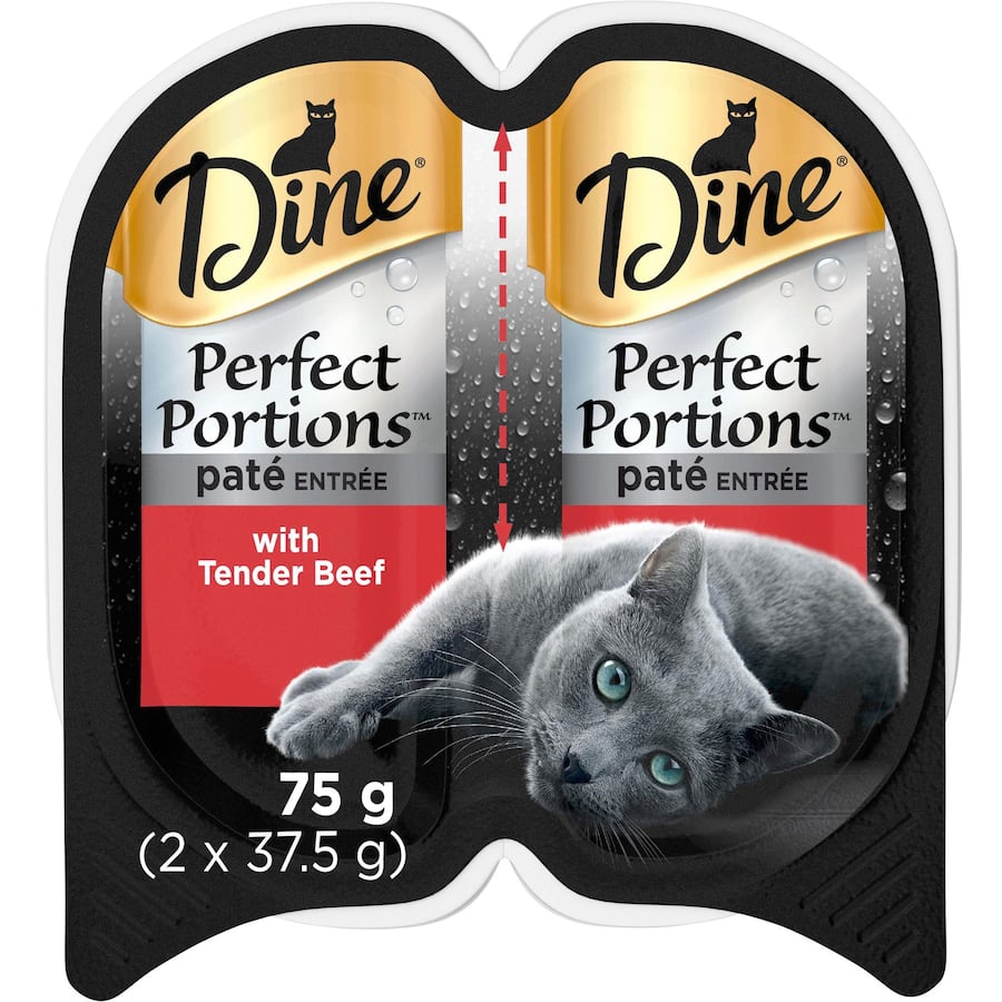 Delicious grain-free wet cat food pate with tender beef, perfectly portioned for a fresh, nutritious meal without leftovers.