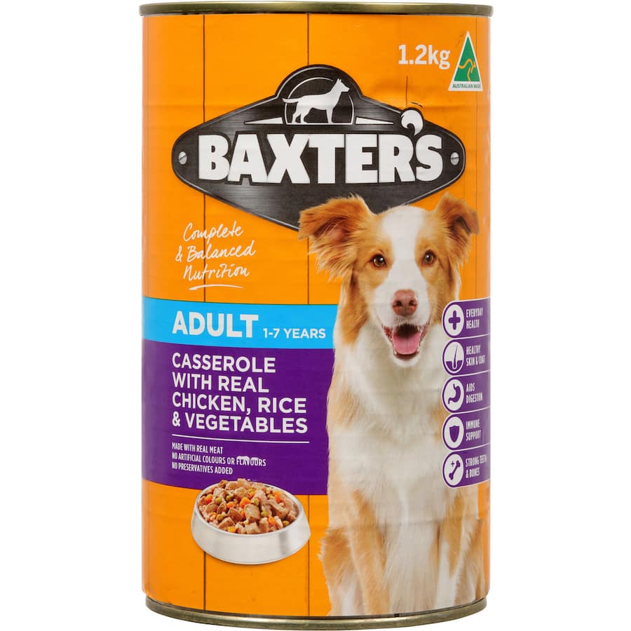 Baxters Wet Dog Food Chicken Rice & Veges Tin 1.2kg