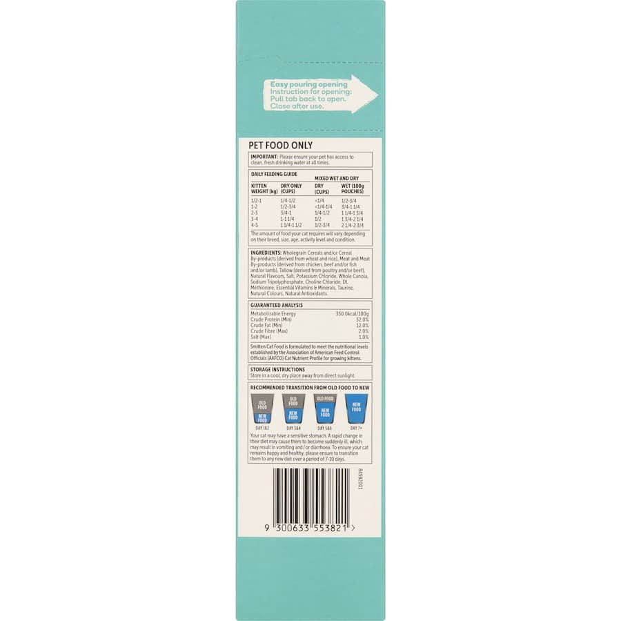 Smitten Kitten Dry Cat Food Chicken & Tuna for active cats, packed with protein, vitamins, and fiber for optimal health.