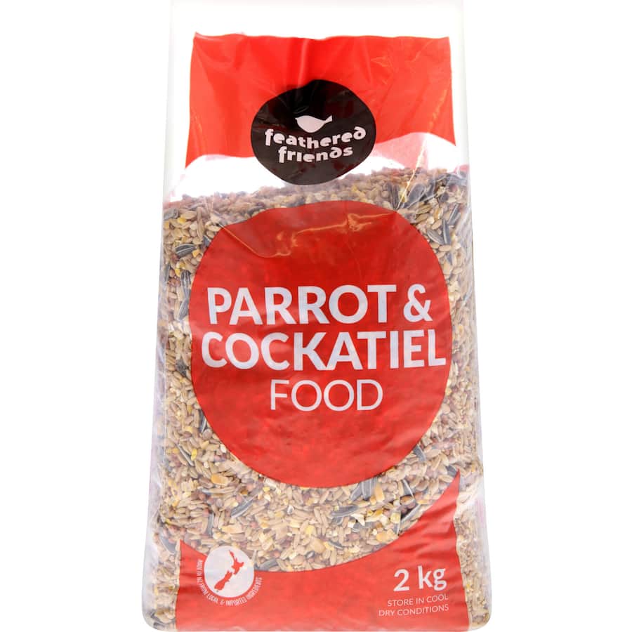 Feathered Friends Pet Food Parrot & Cockatiel Bird Seed Bag 2kg