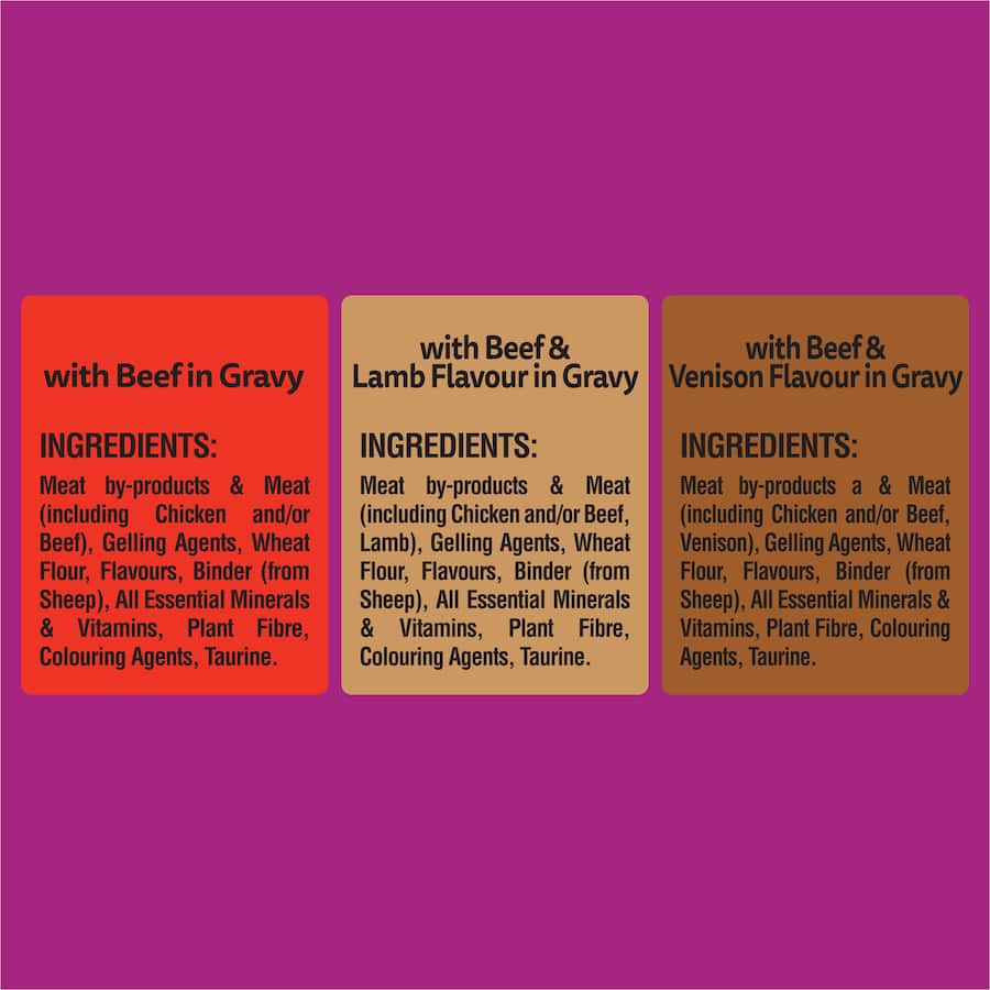 Whiskas Wet Cat Food Beef Favourites In Gravy Pouch 18x85g