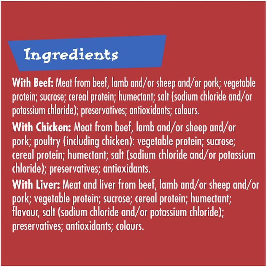 A resealable 500g pack of Schmackos Strapz dog treats in beef, liver, and chicken, 95% fat-free and packed with real meat flavor.