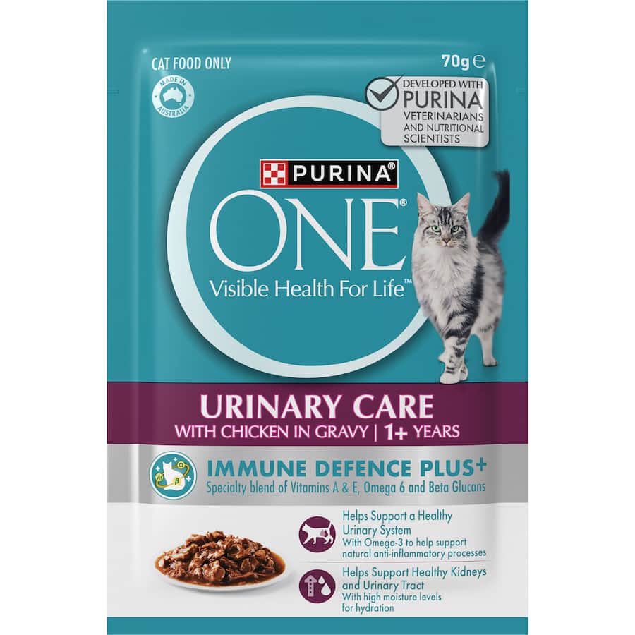 Purina One Urinary Care Wet Cat Food Chicken In Gravy Pouches 12x70g
