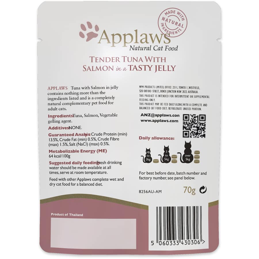 Applaws Wet Cat Food Tuna With Salmon In Jelly Pouch 70g