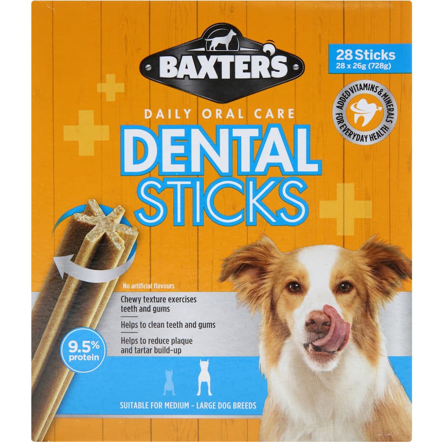 Baxters Large Breed Dog Treats Dental Sticks Box 28pack
