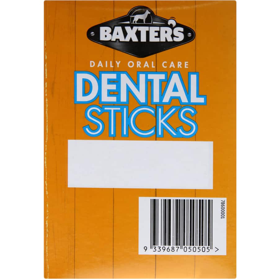 Baxters Dental Sticks for small dogs with deep ridges for effective plaque removal and fresh breath.