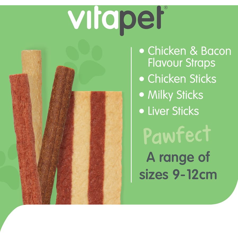 Variety pack of Vitapet Jerhigh dog treats featuring real meat, natural bacon flavor, and healthy, irresistible options for dogs.