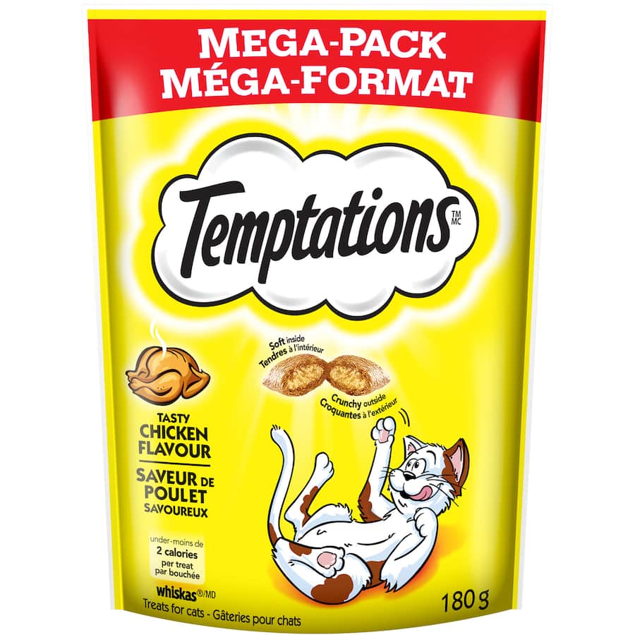 Temptations Mega Cat Treats Tasty Chicken Pouch 180g