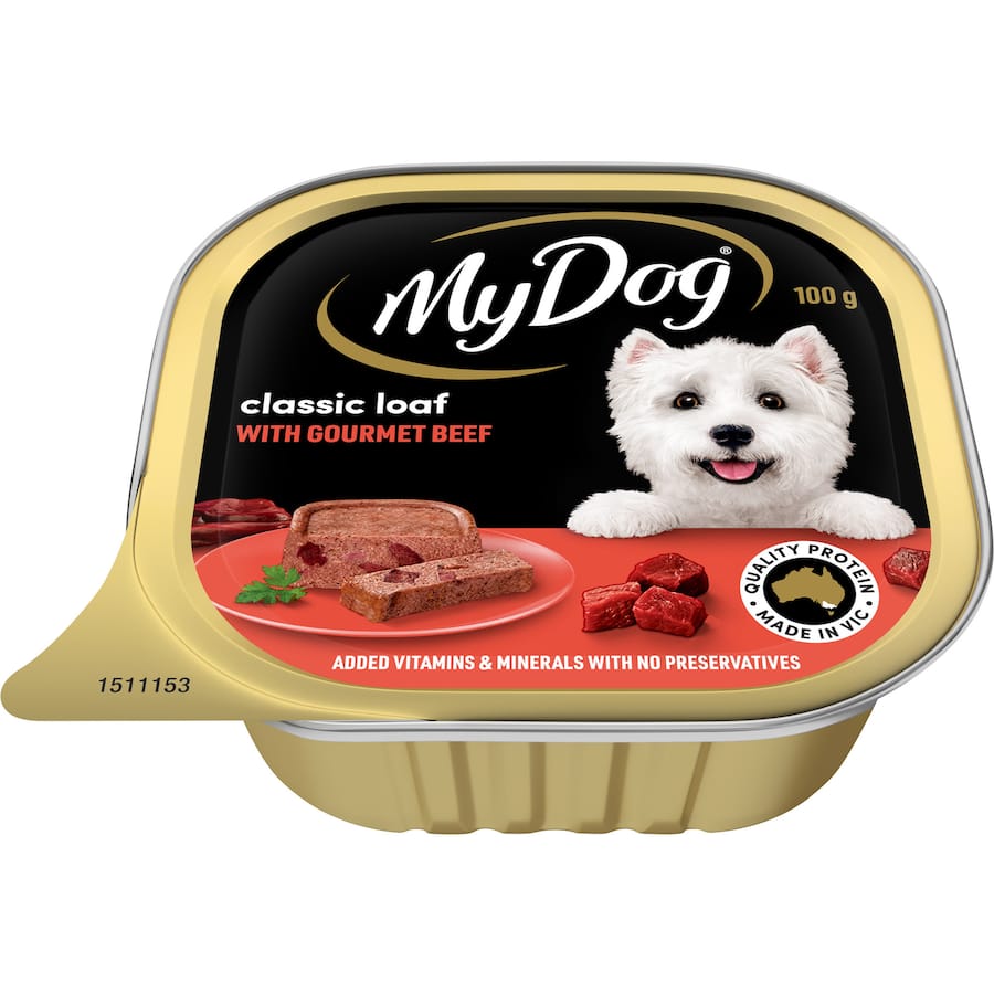 My Dog Wet Dog Food Gourmet Beef Meaty Loaf Tray 100g
