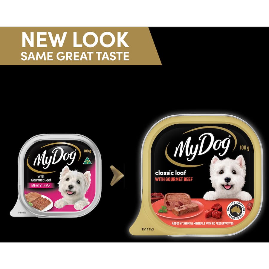 My Dog Wet Dog Food Gourmet Beef Meaty Loaf Tray 100g
