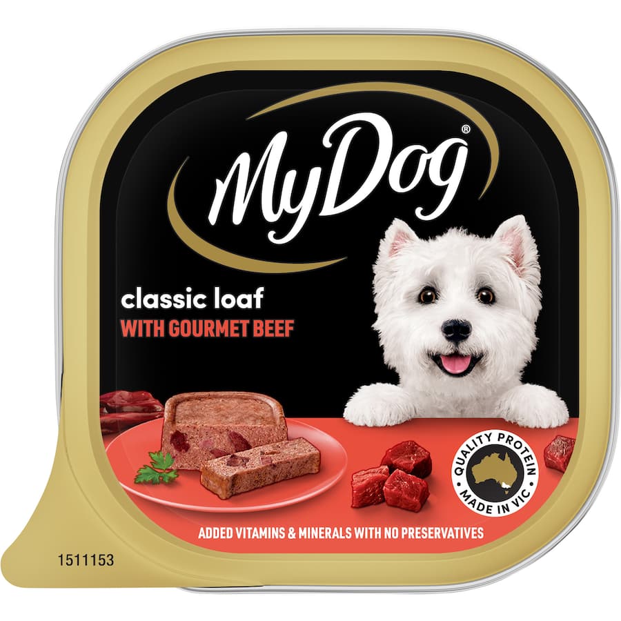 My Dog Wet Dog Food Gourmet Beef Meaty Loaf Tray 100g