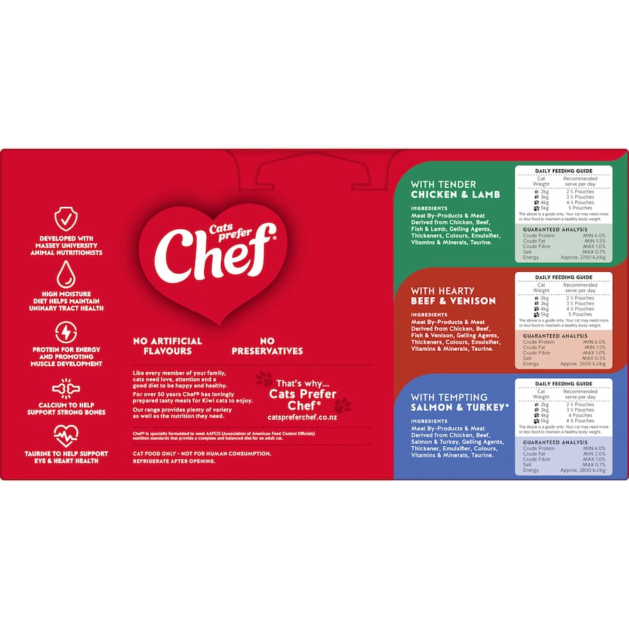 Chef Classic Wet Cat Food Mixed Fine Cut Selection Pouch 18x100g