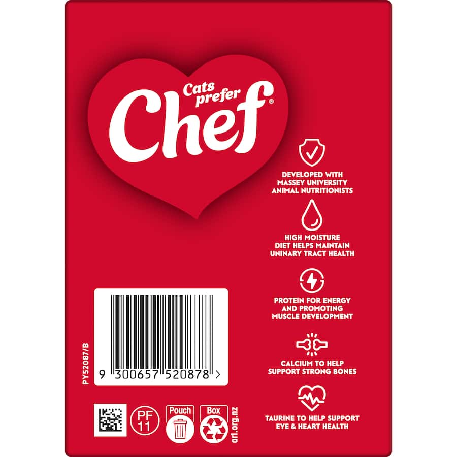 Chef Classic Wet Cat Food Mixed Fine Cut Selection Pouch 18x100g