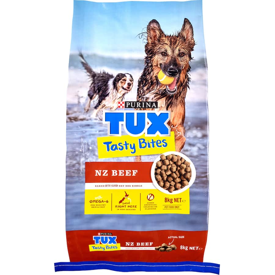 Tux Tasty Bites Dry Dog Food Beef Bag 8kg