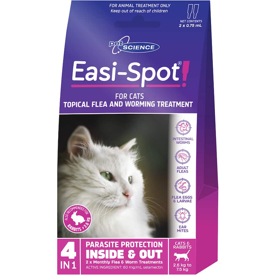 Pet Science Easi Spot Pet Care Cat Flea & Wormer Box 2pack