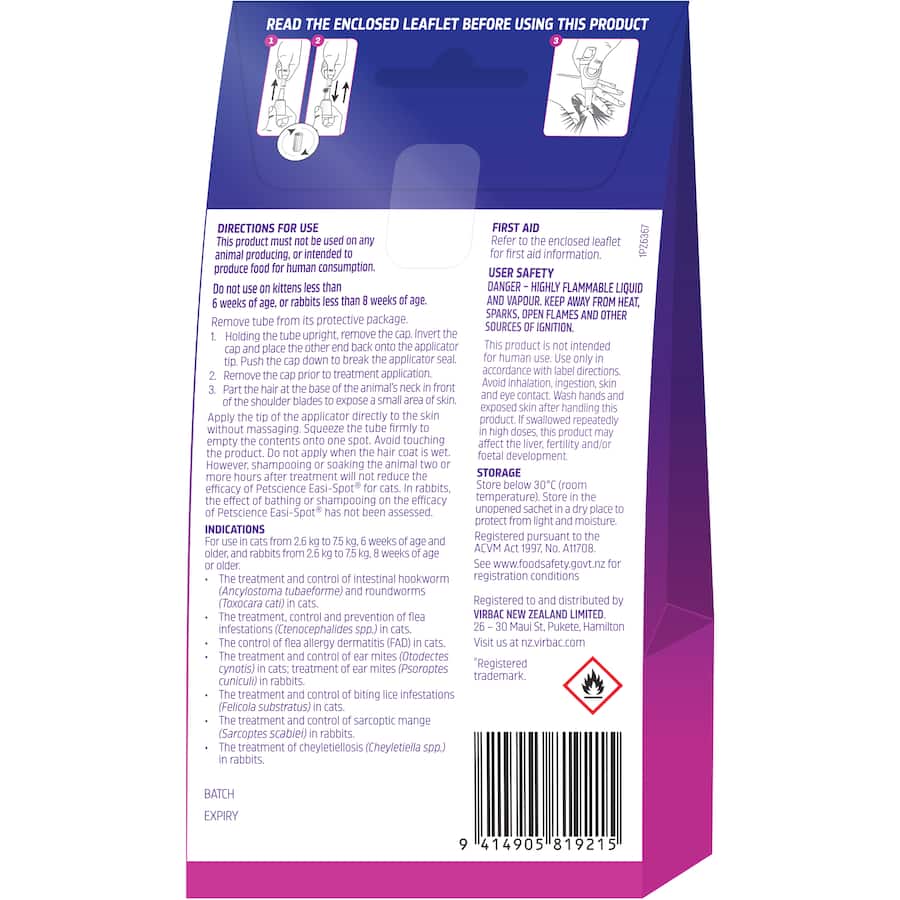 Pet Science Easi Spot Pet Care Cat Flea & Wormer Box 2pack
