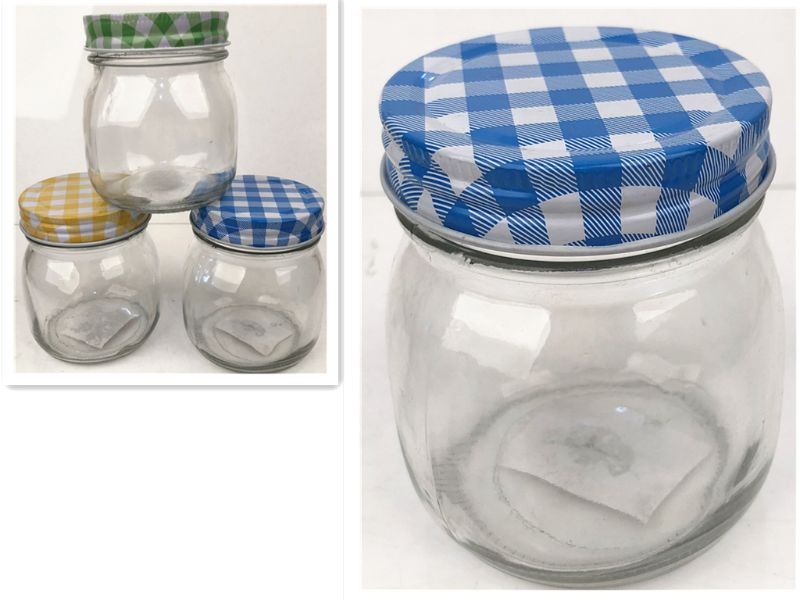 Glass Preserve Jar - Prtd Lid 7 X 8.5cm (Set of 12)