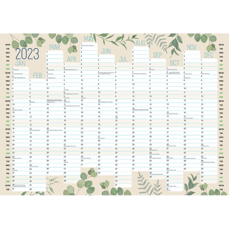 Milford A2 Designer Wallplanner Unlaminated Odd Year