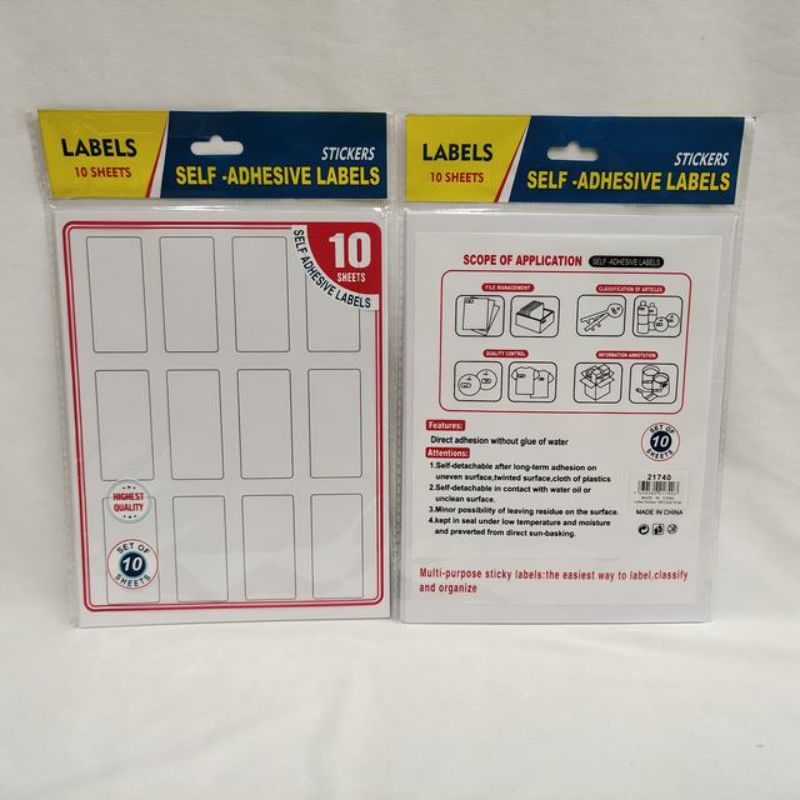 Label Sticker - 6 x 3cm (12 Packs)