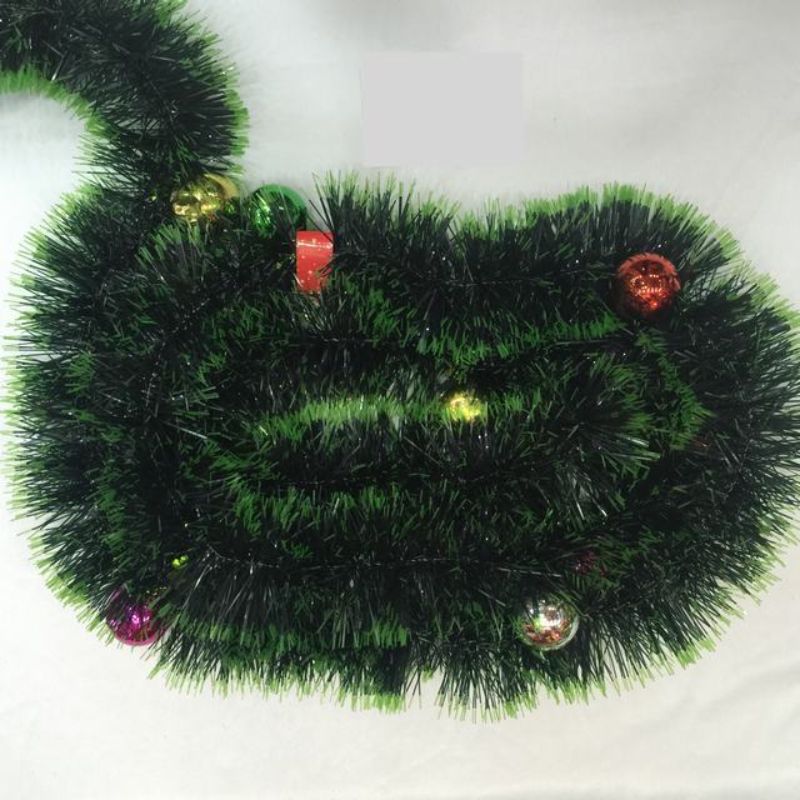 Christmas Tinsel - Green 2m 9cm (Set of 10)