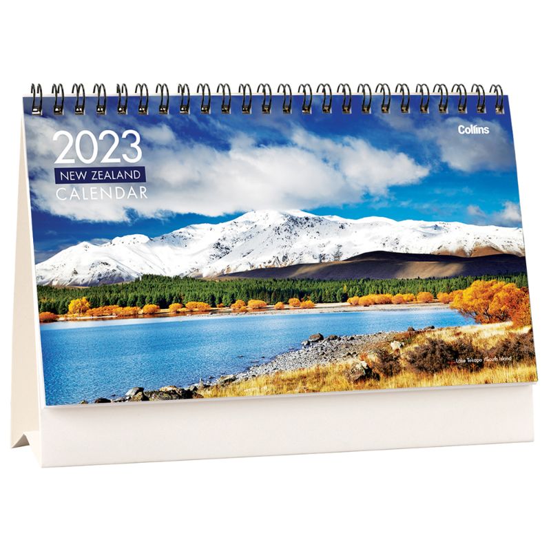 Collins Calendar Flip Over Desk NZ Pictorial 217x100mm Odd Year